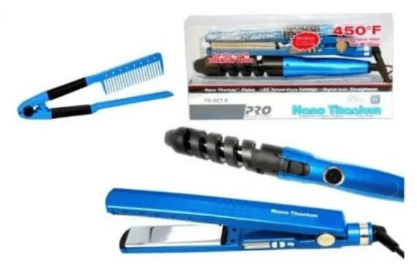 FutuTiendas - Combo 3 En 1 Nanotitanium(plancha, Rizador, Peineta)
